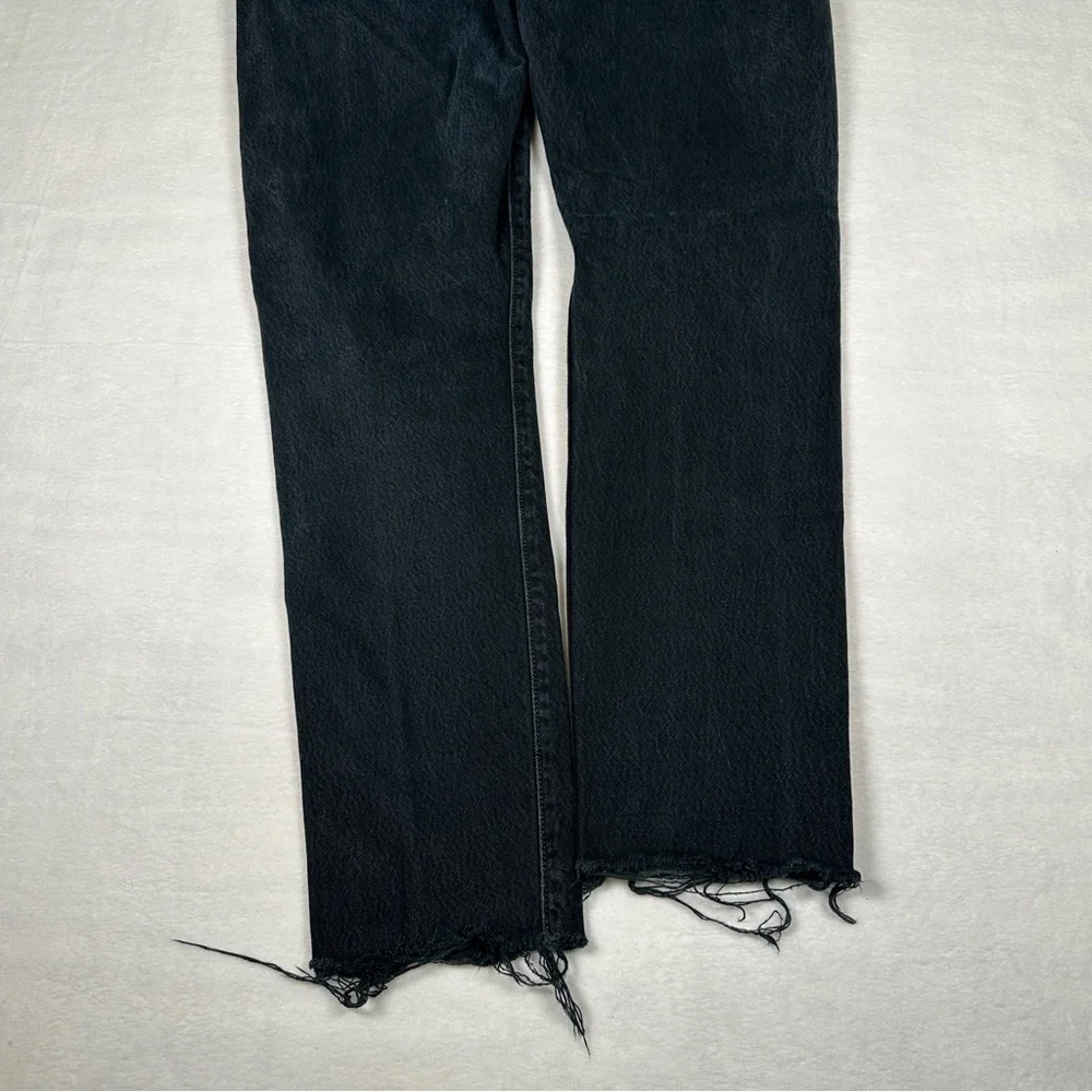 Levi’s black Distressed 501 S Skinny holes cut off‎ frayed Jeans cotton